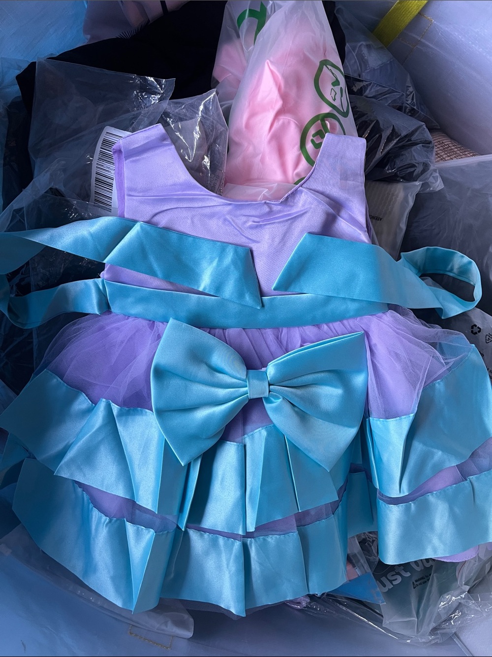 Children's Lavender and Light Blue Party Costume Dress